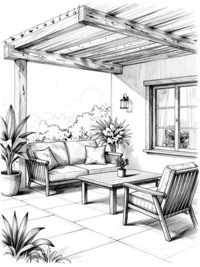 Sketch Outdoor Patio - Sketch Outdoor Patio interior design inspiration