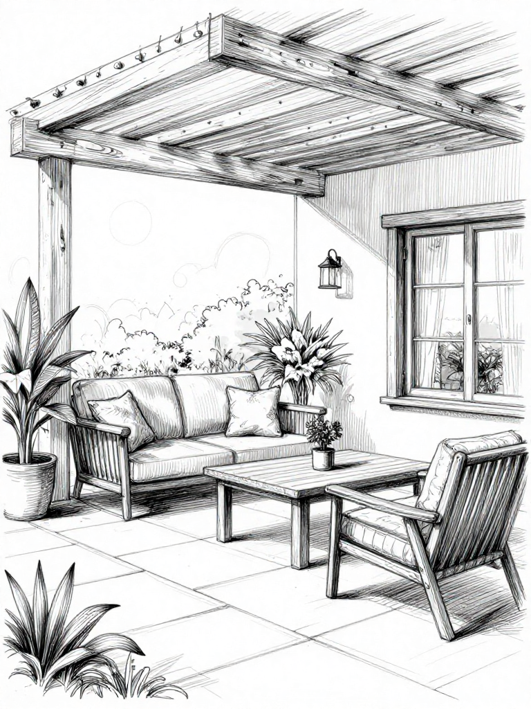 Sketch Outdoor Patio - Sketch Outdoor Patio interior design inspiration