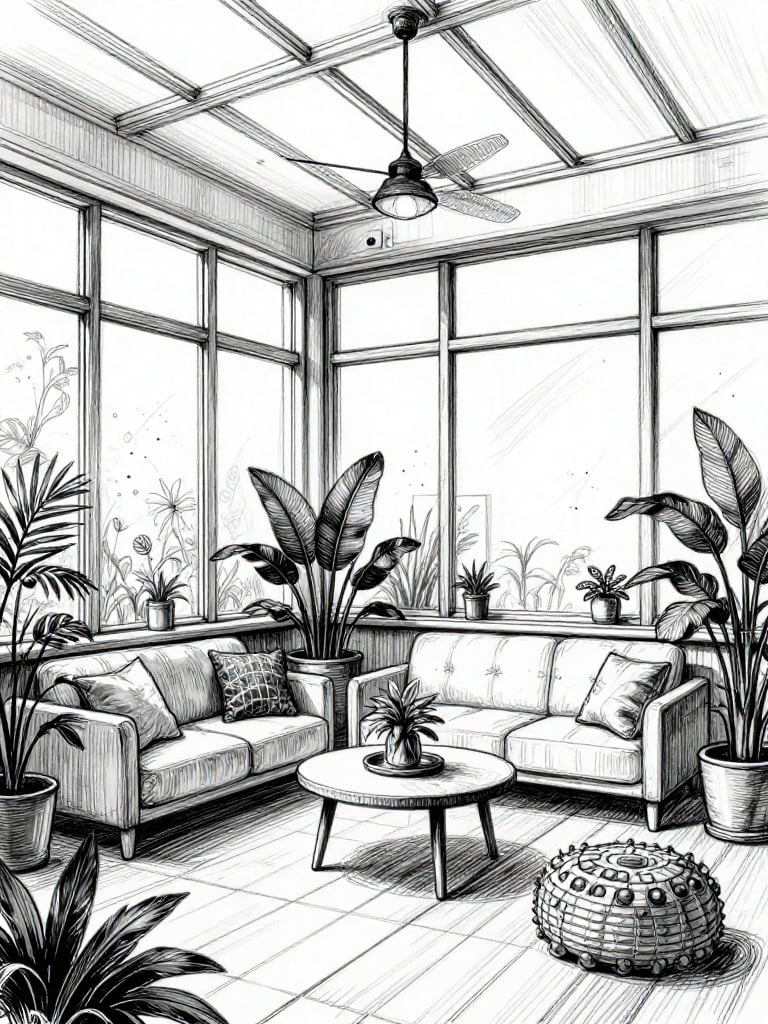 Sketch Sunroom - Sketch Sunroom interior design inspiration