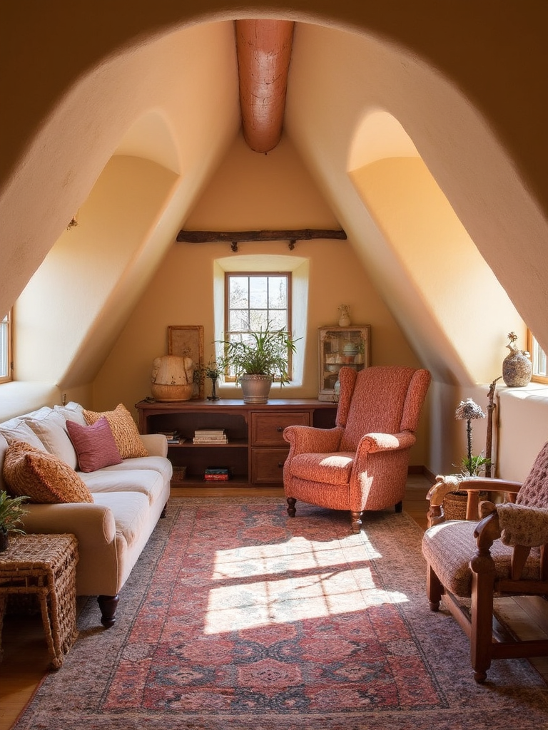 Southwestern Attic featuring desert colors, native patterns, natural materials - interior design ideas and inspiration