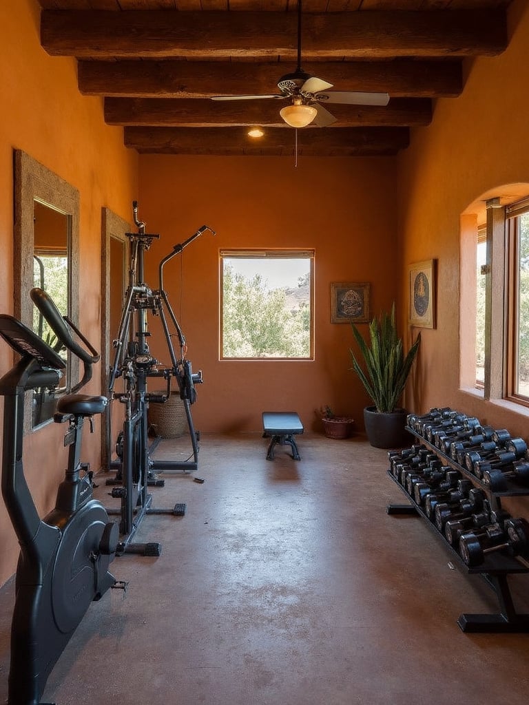 Southwestern Home Gym - Southwestern Home Gym interior design inspiration