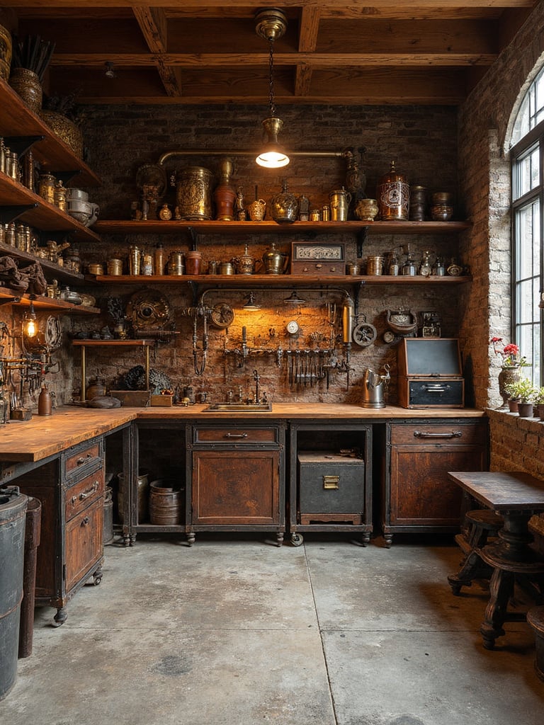 Steampunk Garage - Steampunk Garage interior design inspiration
