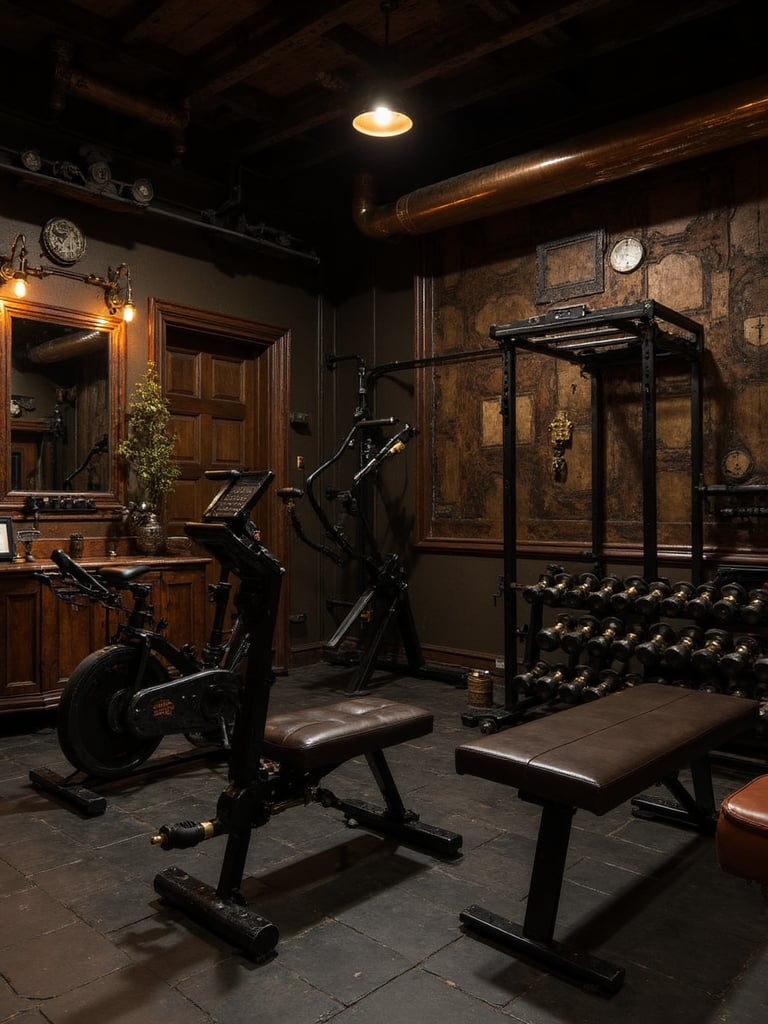 Steampunk Home Gym - Steampunk Home Gym interior design inspiration