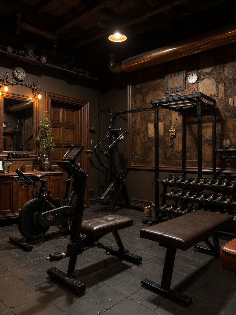 Steampunk Home Gym - Steampunk Home Gym interior design inspiration