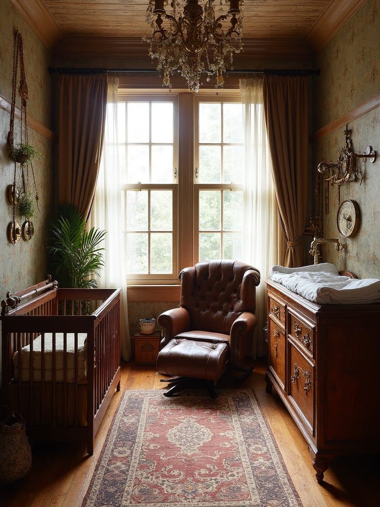 Steampunk Nursery featuring victorian industrial, brass fixtures, exposed gears - interior design ideas and inspiration