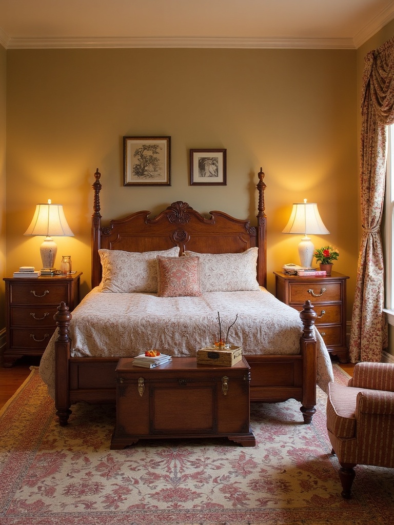 Traditional Guest Bedroom featuring classic furniture, warm & inviting, rich fabrics - interior design ideas and inspiration