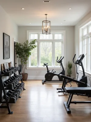 Transitional Home Gym Design