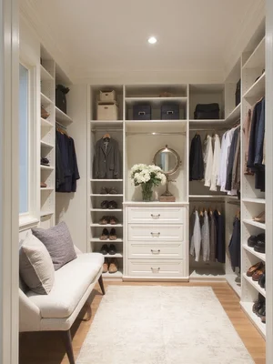 Transitional Walk-in Closet Design