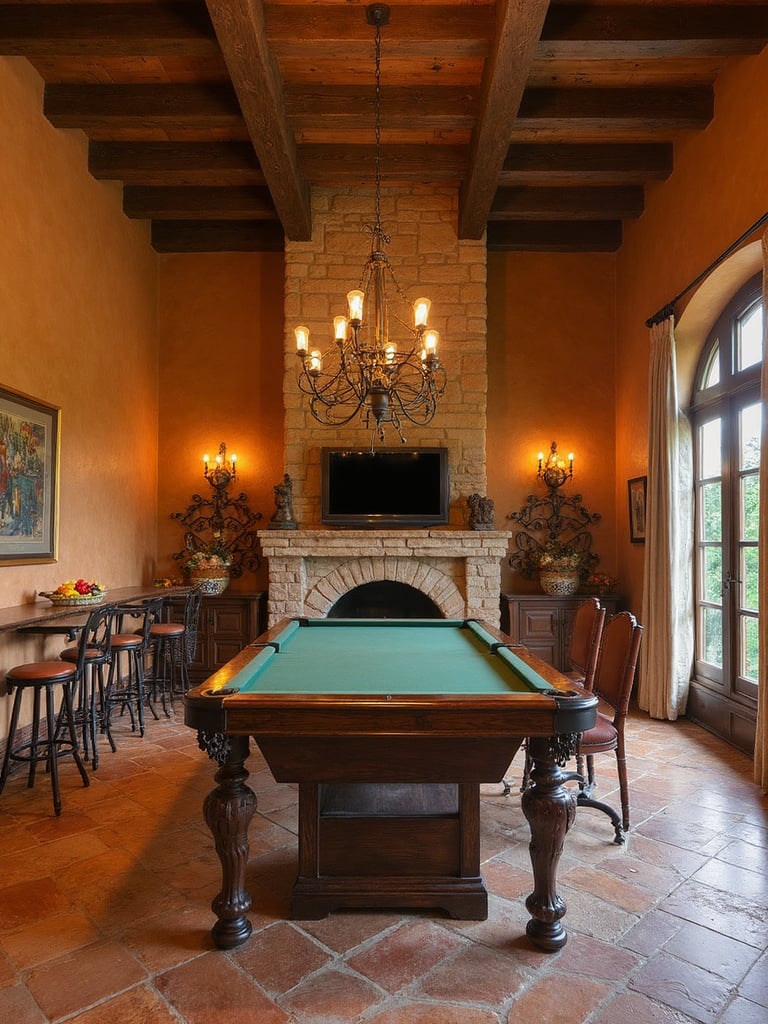 Tuscan Game Room - Tuscan Game Room interior design inspiration