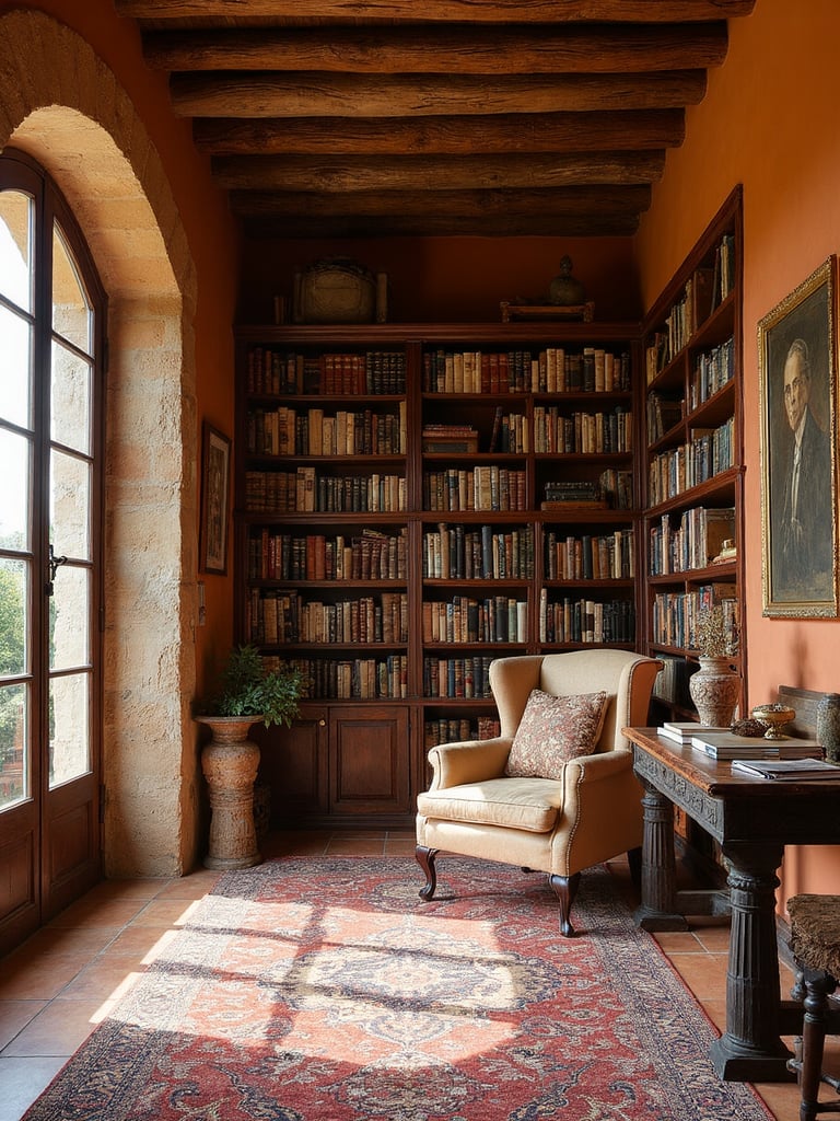 Tuscan Library - Tuscan Library interior design inspiration