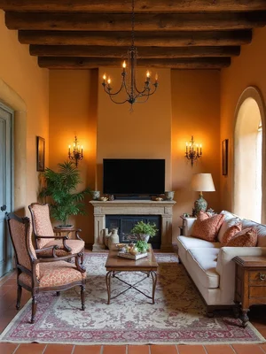 Tuscan Living Room Design