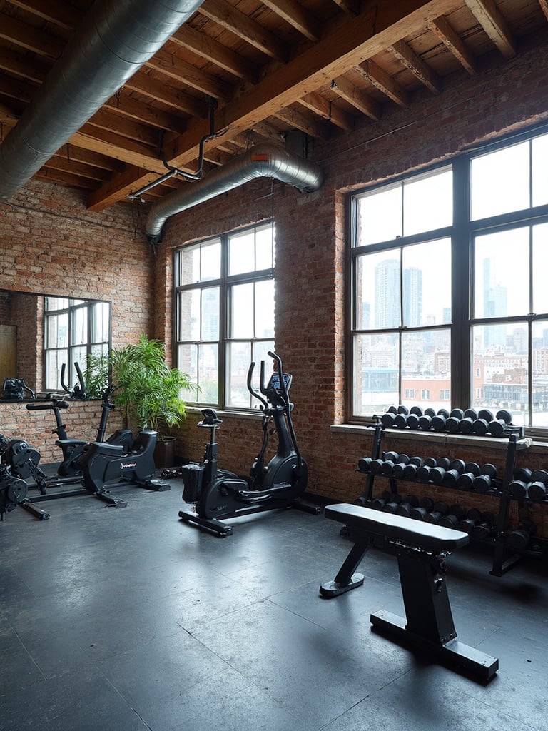 Urban Loft Home Gym - Urban Loft Home Gym interior design inspiration