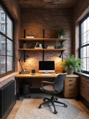 Urban Loft Home Office Design