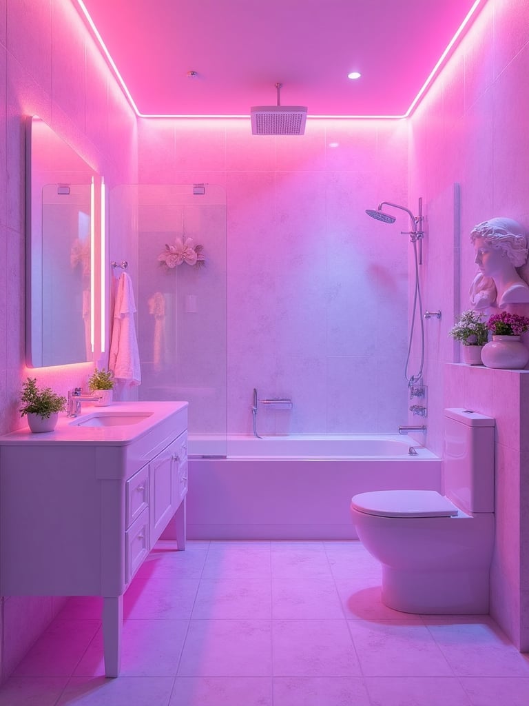 Vaporwave Bathroom - Vaporwave Bathroom interior design inspiration