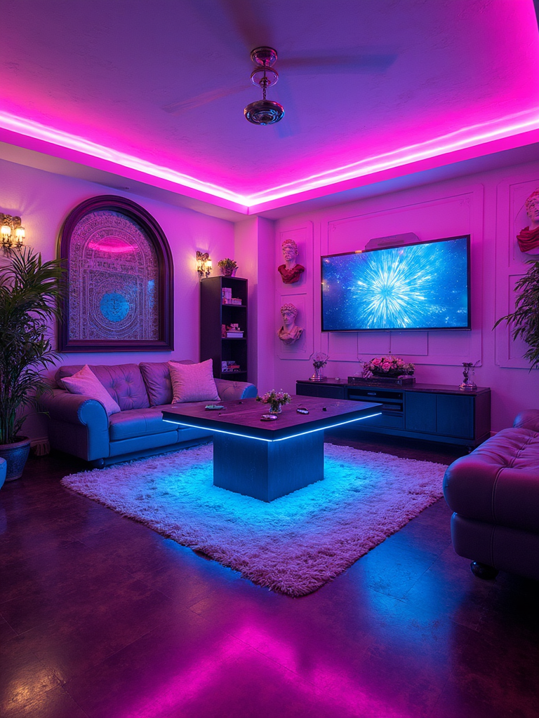 Vaporwave Game Room - Vaporwave Game Room interior design inspiration