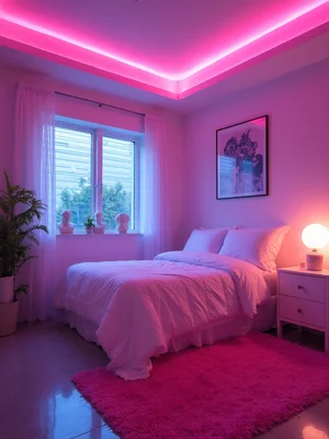 Vaporwave Guest Bedroom Design