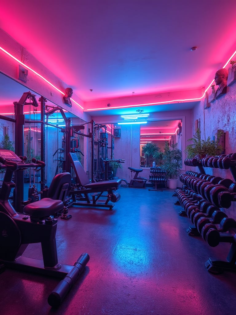 Vaporwave Home Gym - Vaporwave Home Gym interior design inspiration