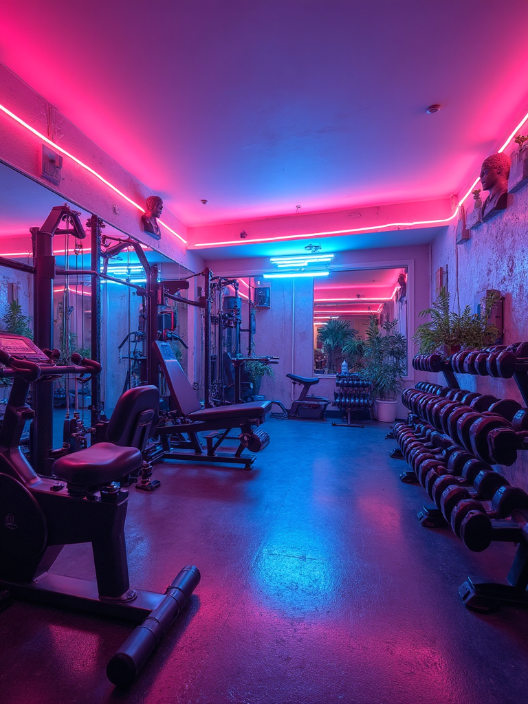 Vaporwave Home Gym - Vaporwave Home Gym interior design inspiration