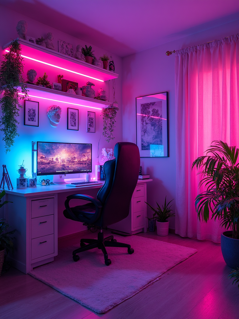 Vaporwave Home Office - Vaporwave Home Office interior design inspiration