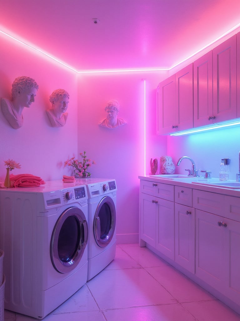 Vaporwave Laundry Room - Vaporwave Laundry Room interior design inspiration