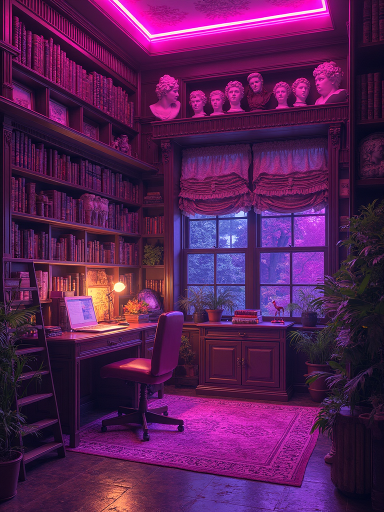 Vaporwave Library - Vaporwave Library interior design inspiration