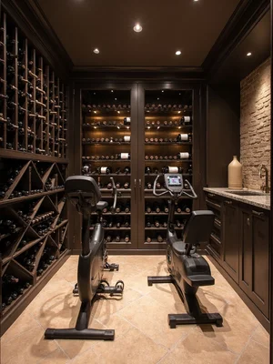 Wine Cellar Home Gym Design